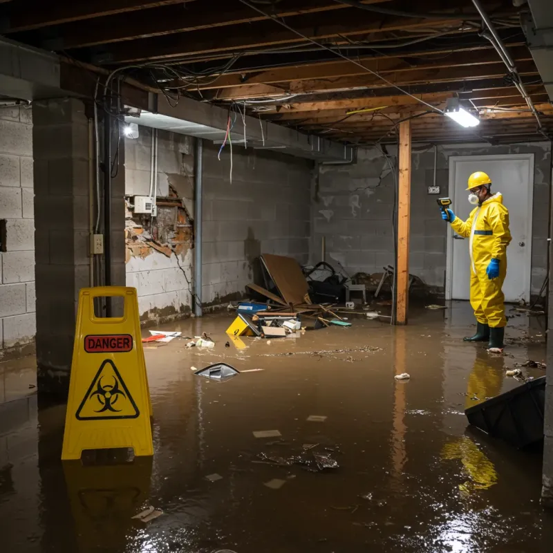 Flooded Basement Electrical Hazard in Cohasset, MA Property